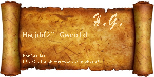 Hajdú Gerold névjegykártya